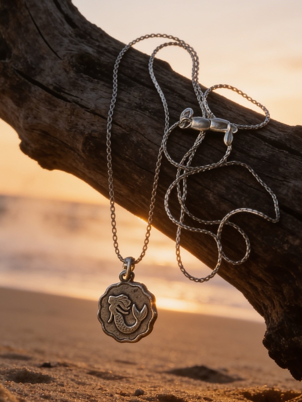 Alex and Ani Mermaid Charm on Pull Chain in Silver-tone